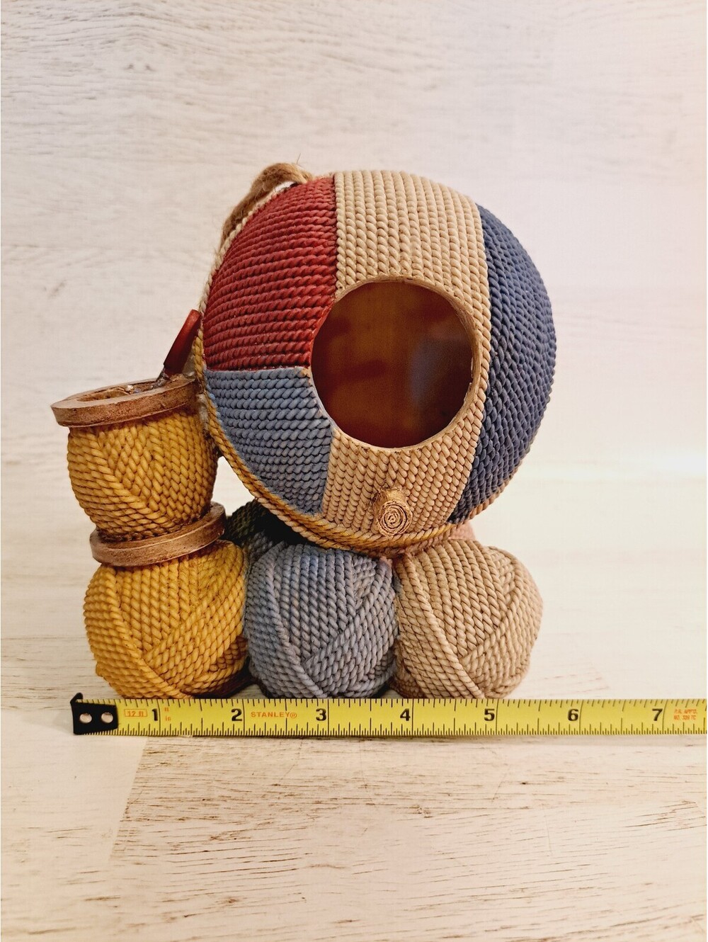 Knitting Yarn Birdhouse Sewing Bird Crafting Whimsical Rustic Spring Farmhouse